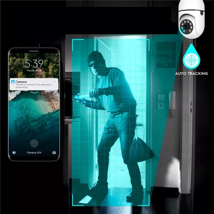 Camara de Seguridad 360 con Libre Rotacion Vision Nocturna Infrarroja Sensor de Movimiento Iluminacion Automatica Vigilancia desde App Multiusuarios Simultaneos y Almacenamiento en SD y en Nube / Master / IOT-BULBCAM