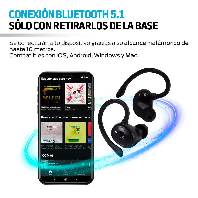 Audífonos Inalámbricos Air-Sport 2 Bluetooth 5.1 Contra Agua IPX4