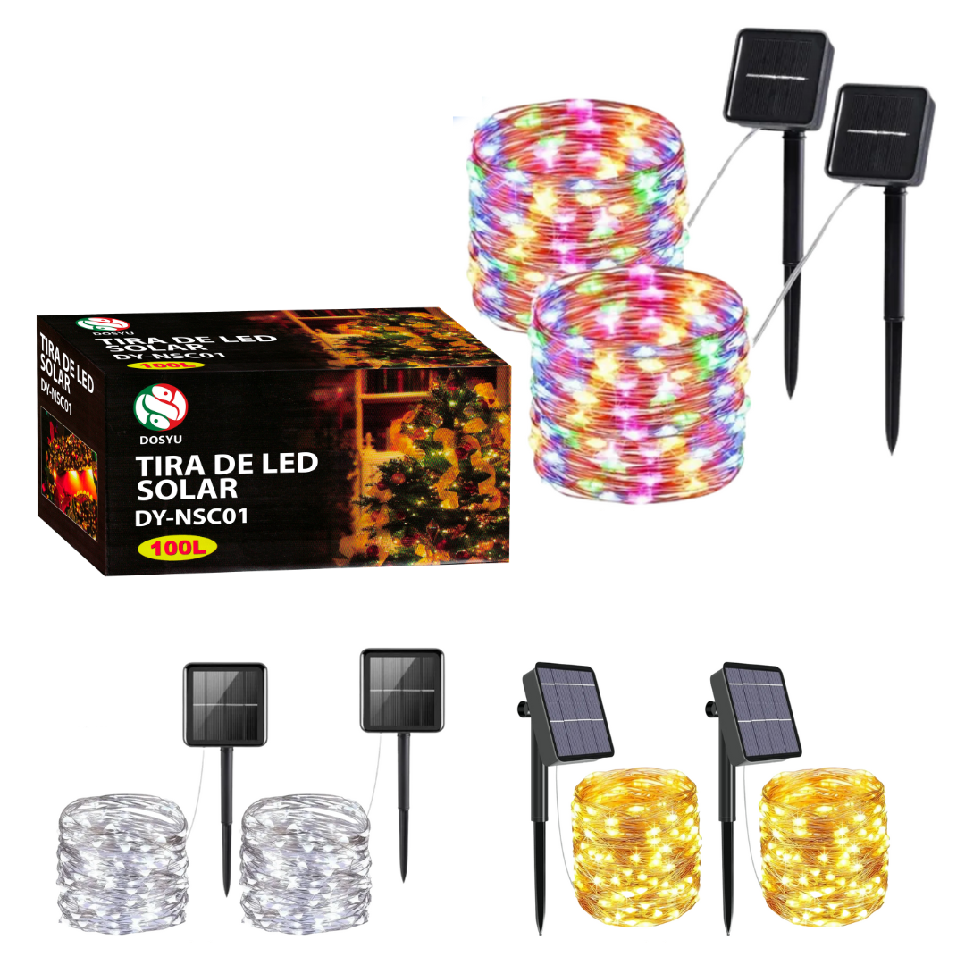 Luces Led solares Tira led decorativa exterior impermeable 2 rollos de 10 metros DOSYU 