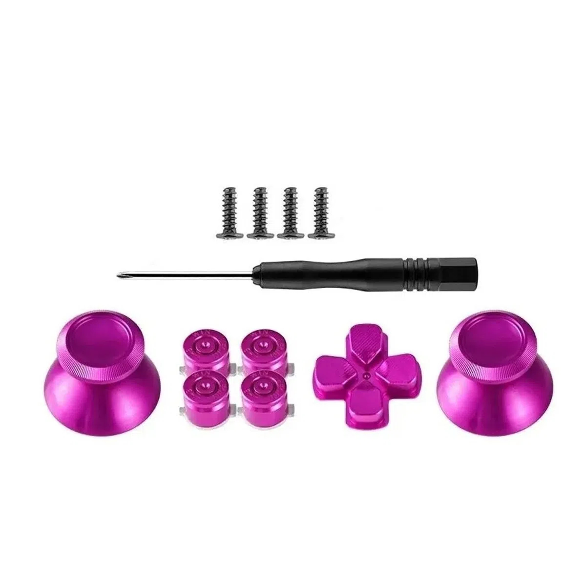 Set Botones + Desarmador + Tornillos Compatible PlayStation 4 (Rosa)