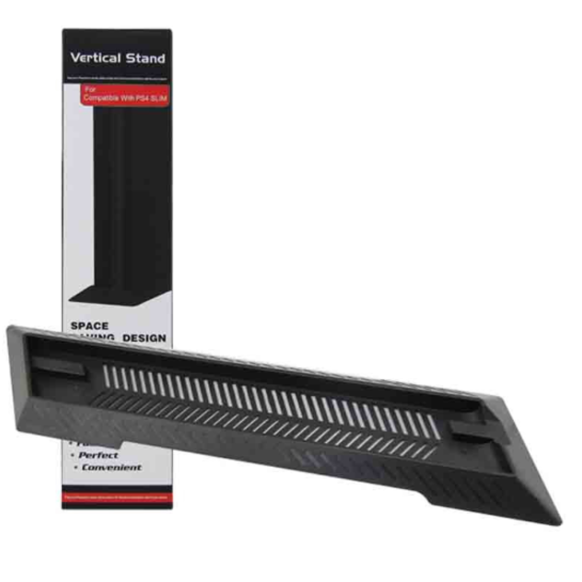 Base Vertical Sencilla Compatible PlayStation 4 Slim (Sencilla Negra)