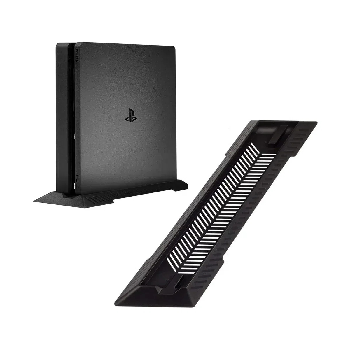 Base Vertical Sencilla Compatible PlayStation 4 Slim (Sencilla Negra)