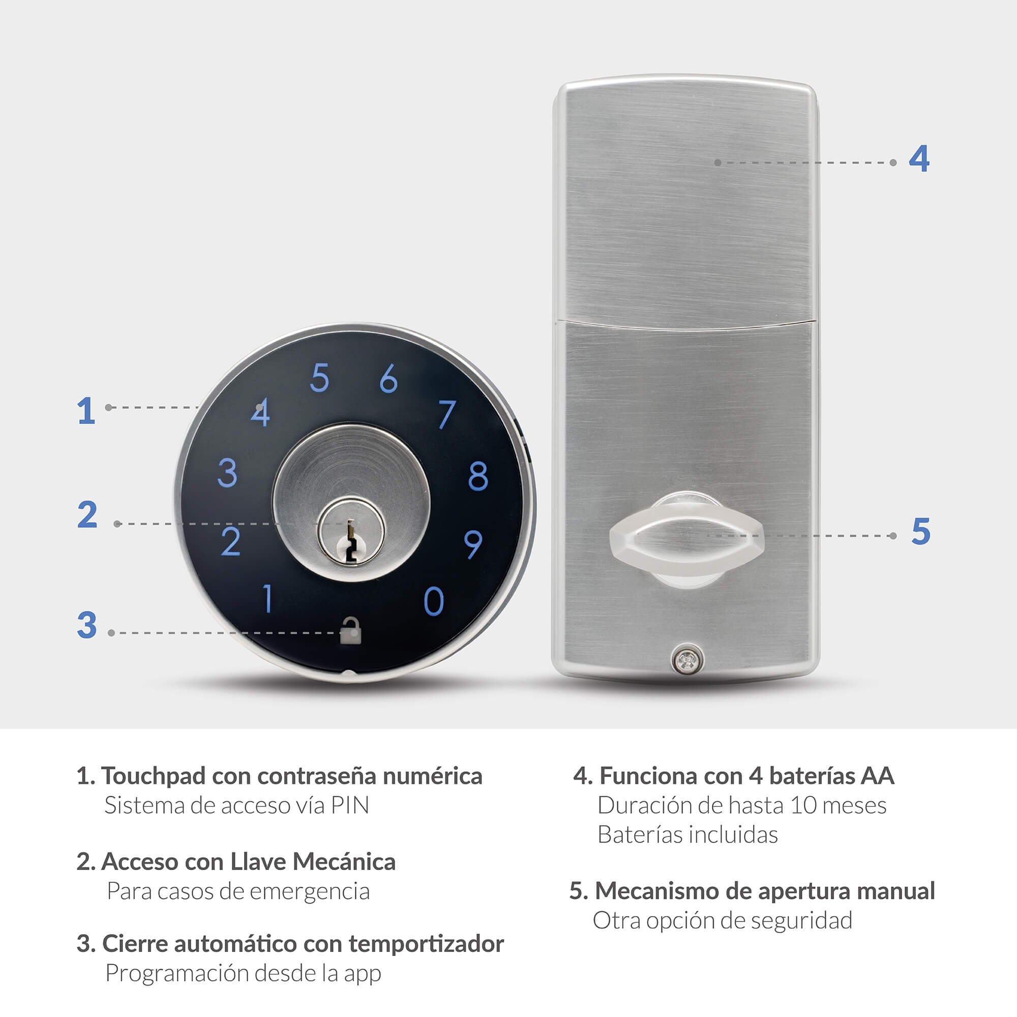 Cerradura Electrónica con Contraseña y WiFi Excel para Airbnb EXC-324