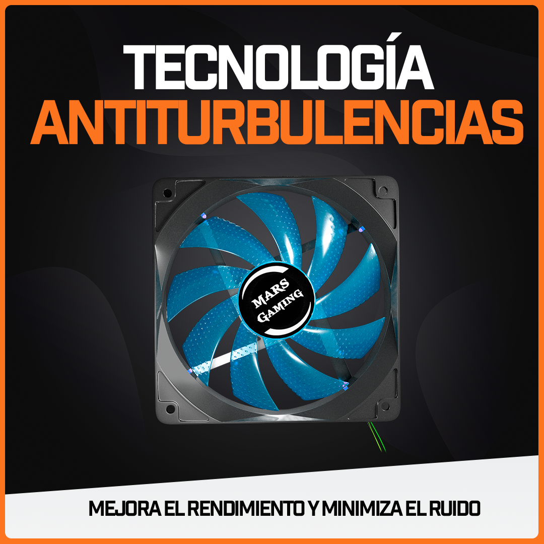 Kit 3 Ventiladores Pc 4 Pulgadas 12 V Mars Gaming Azul