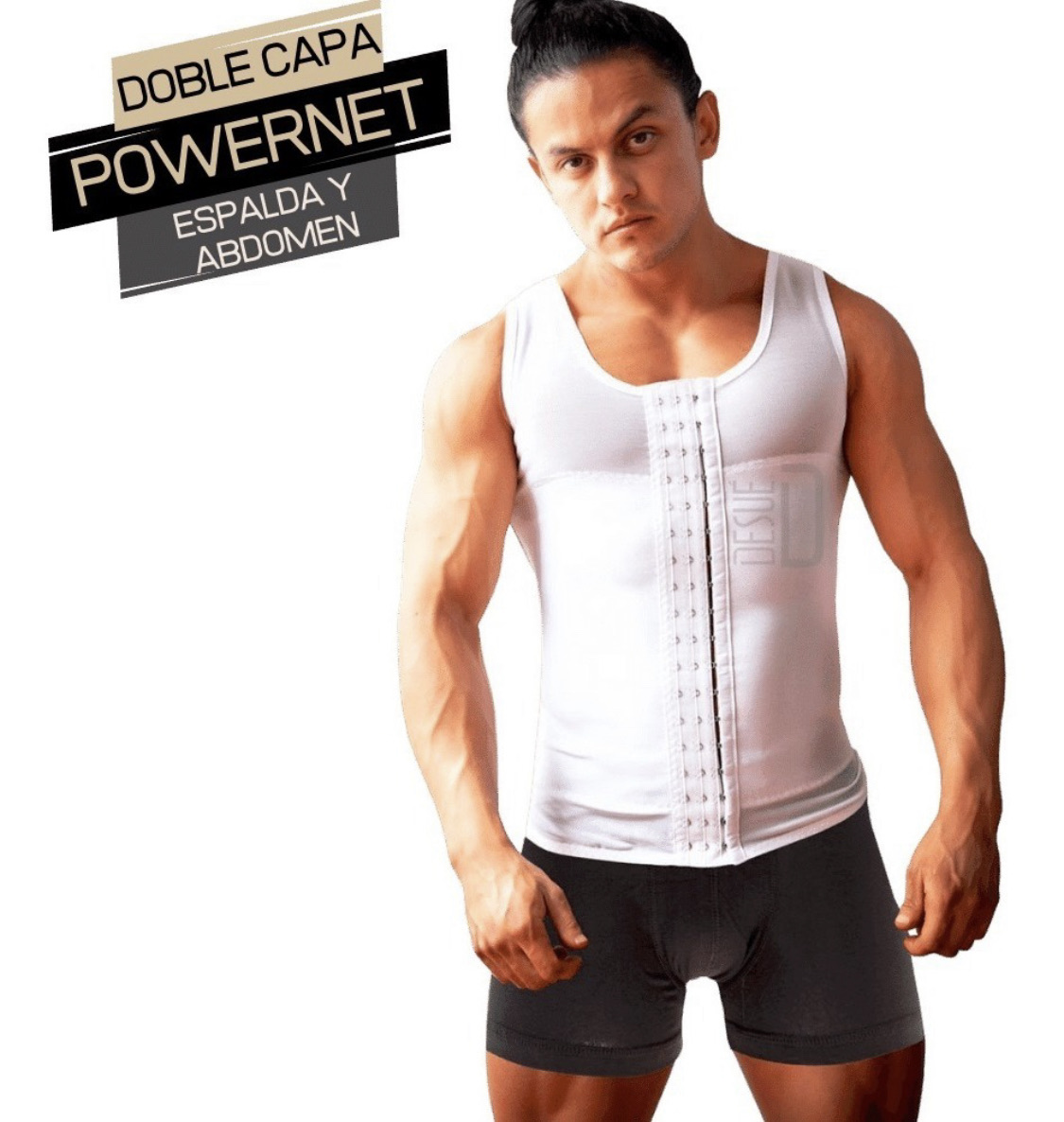 Camiseta Faja Reductora Hombre 3 Hileras De Broches Powernet DESUÉ