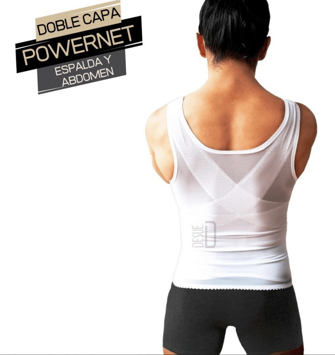Camiseta Faja Reductora Hombre 3 Hileras De Broches Powernet DESUÉ
