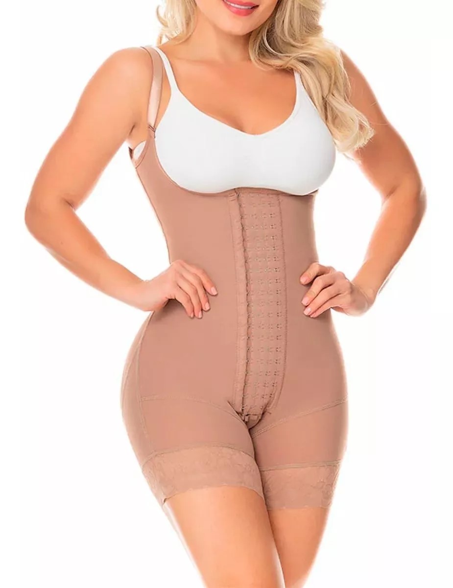 Fajas Colombianas Postparto Powernet Alta Compresion Tipo Body Short Moldeador De figura, Faja Colombiana Reductora De Medidas, Faja Colombiana Levanta Gluteos Para Mujer Con Broches Frontales