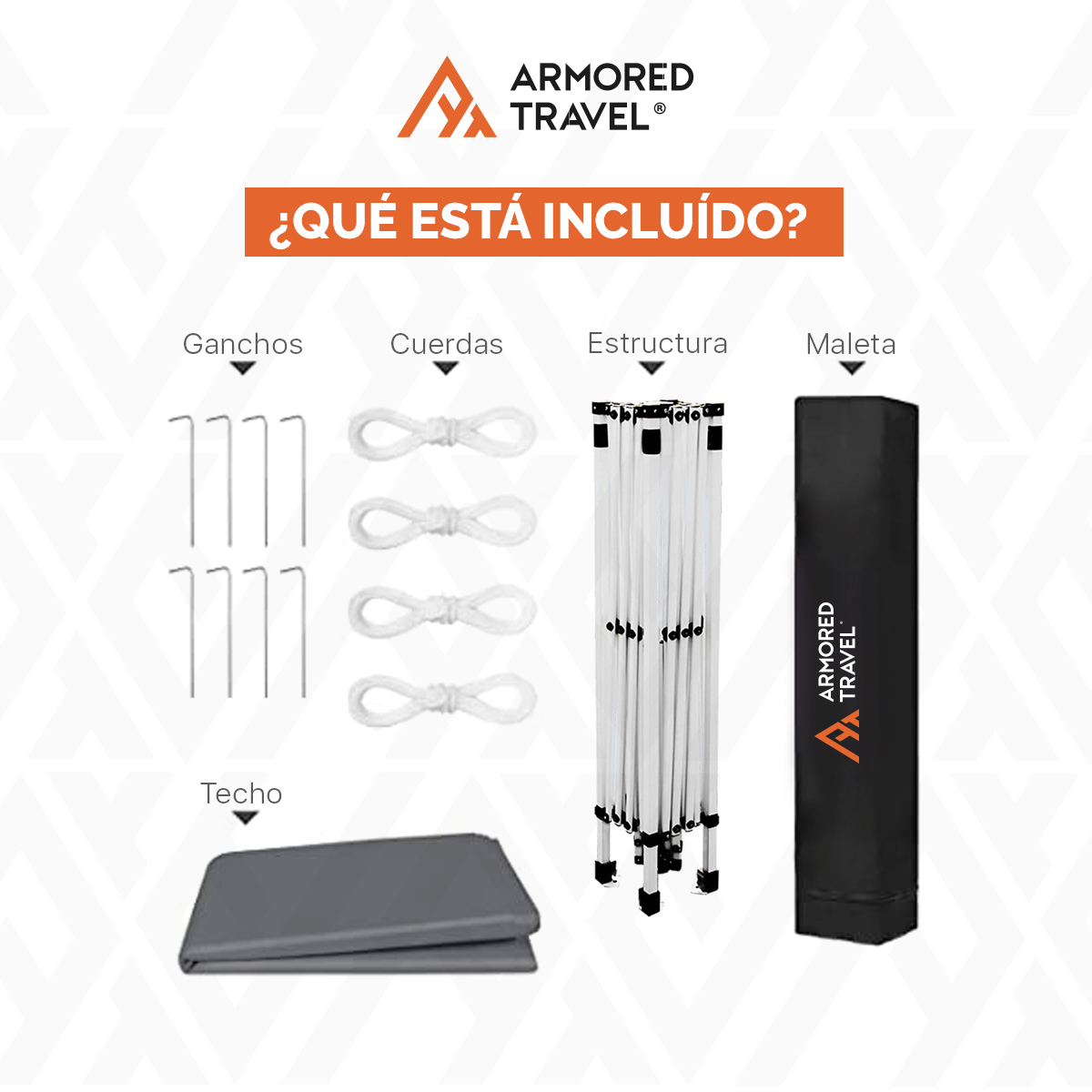 Toldo plegable Carpa retráctil Impermeable para exteriores Reforzado 3x3 m Armored Travel color Azul.