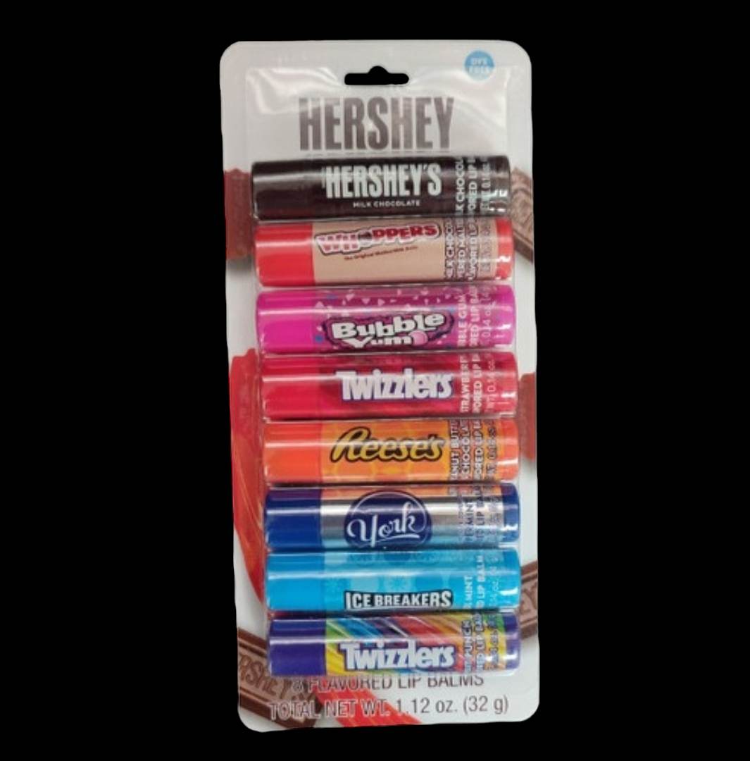 pack de 8 balsamos hersheys con sabores diferentes