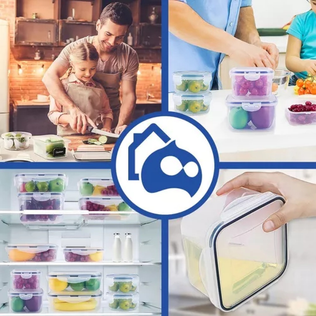 16 Contenedores Recipientes Herméticos Almacenar Alimentos.