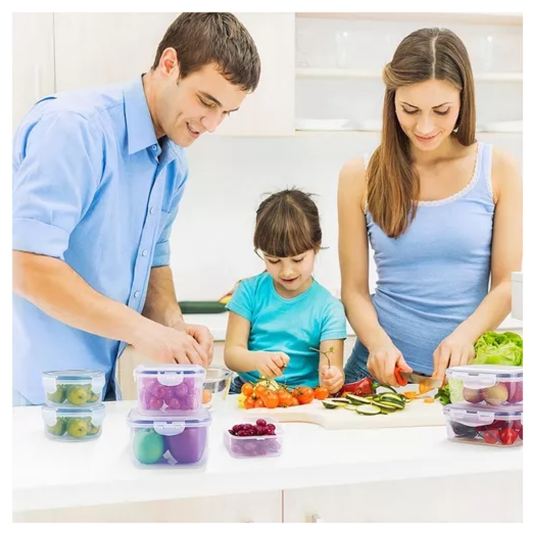 16 Contenedores Recipientes Herméticos Almacenar Alimentos.