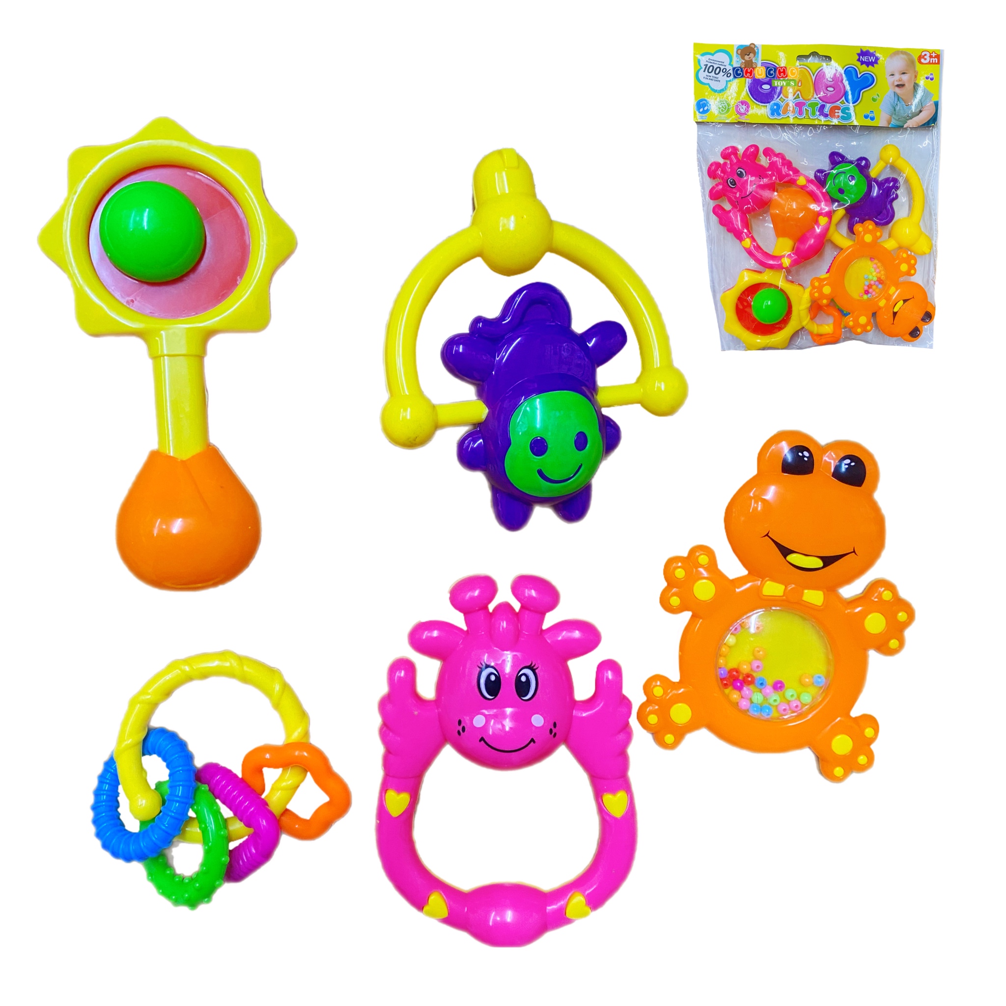 Juego De Sonaja Para Bebé Sonajeros 5pz