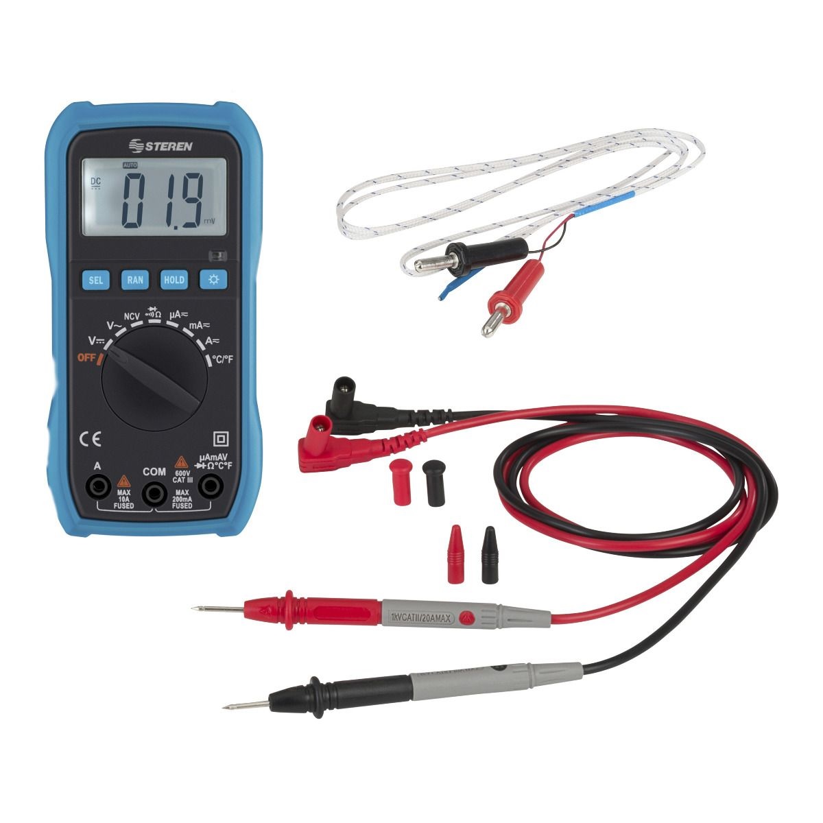  Multímetro Digital Auto Rango Detector Voltaje Steren