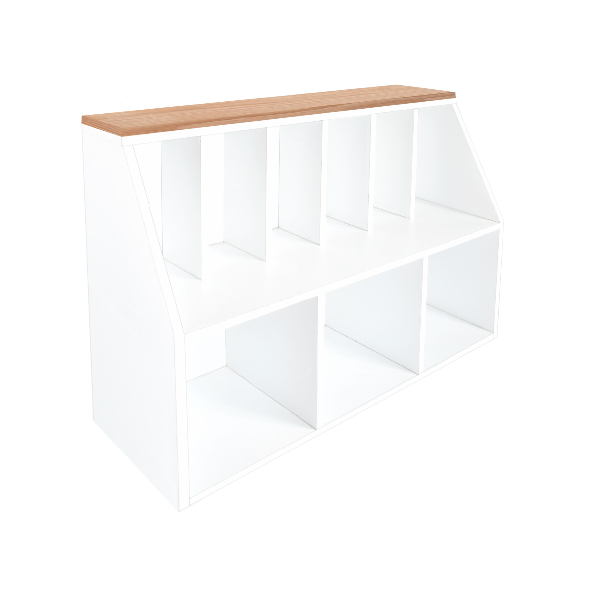 Librero Moderno Blanco Cubierto De Encino Para Niños Duduk