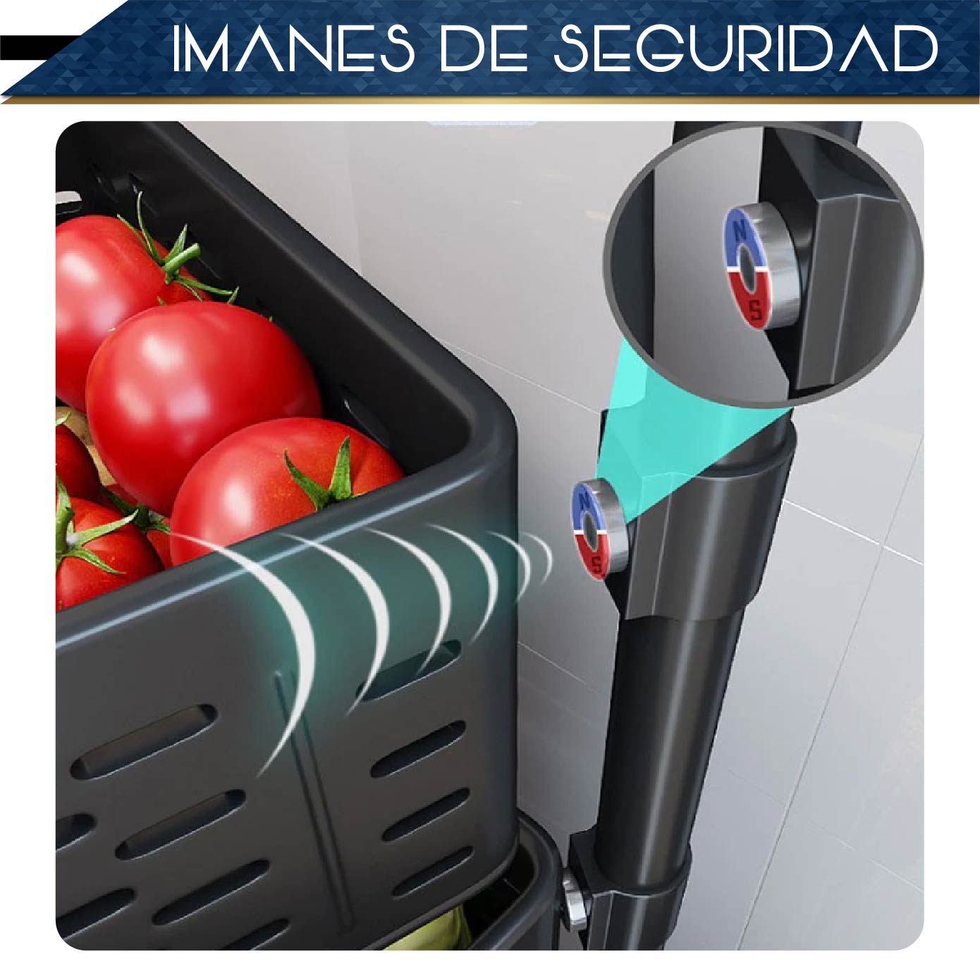 Estante De Almacenamiento Giratorio para Verduras de Cocina 4 Niveles Carro Rodante Estante Organizador Multifunción
