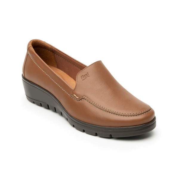 Zapato Dama Flexi 104806 Loafer Plataforma Extra Ligero Café