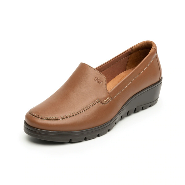 Zapato Dama Flexi 104806 Loafer Plataforma Extra Ligero Café