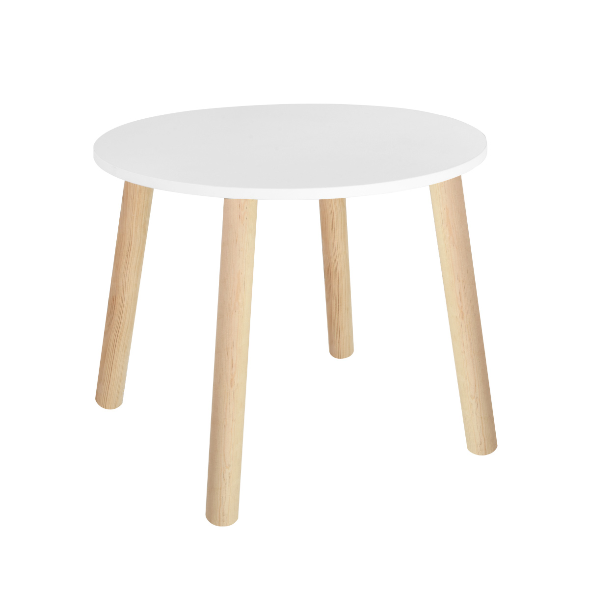 Mesa Infantil Circular Melamina Blanca Para Niños Y Niñas