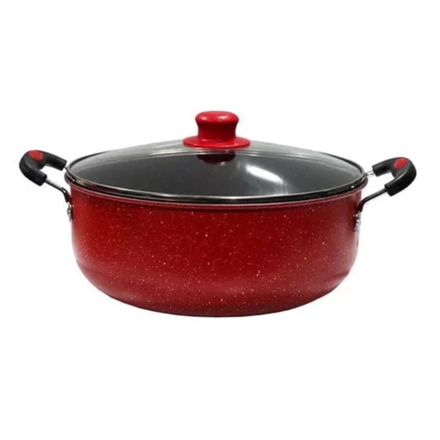 Batería de Cocina en Acero Antiadherente con 3 Ollas con Tapa transparente