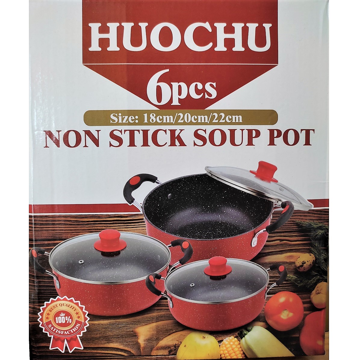 Batería de Cocina en Acero Antiadherente con 3 Ollas con Tapa transparente