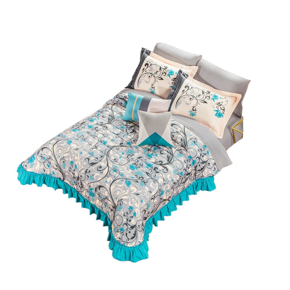 Colcha Matrimonial Yuno Gris Microfibra Colchas Concord