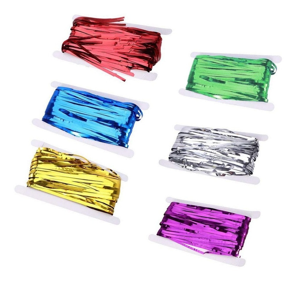 10 Cortina Papel Metálico Lluvia Decoración Adorno Fiestas