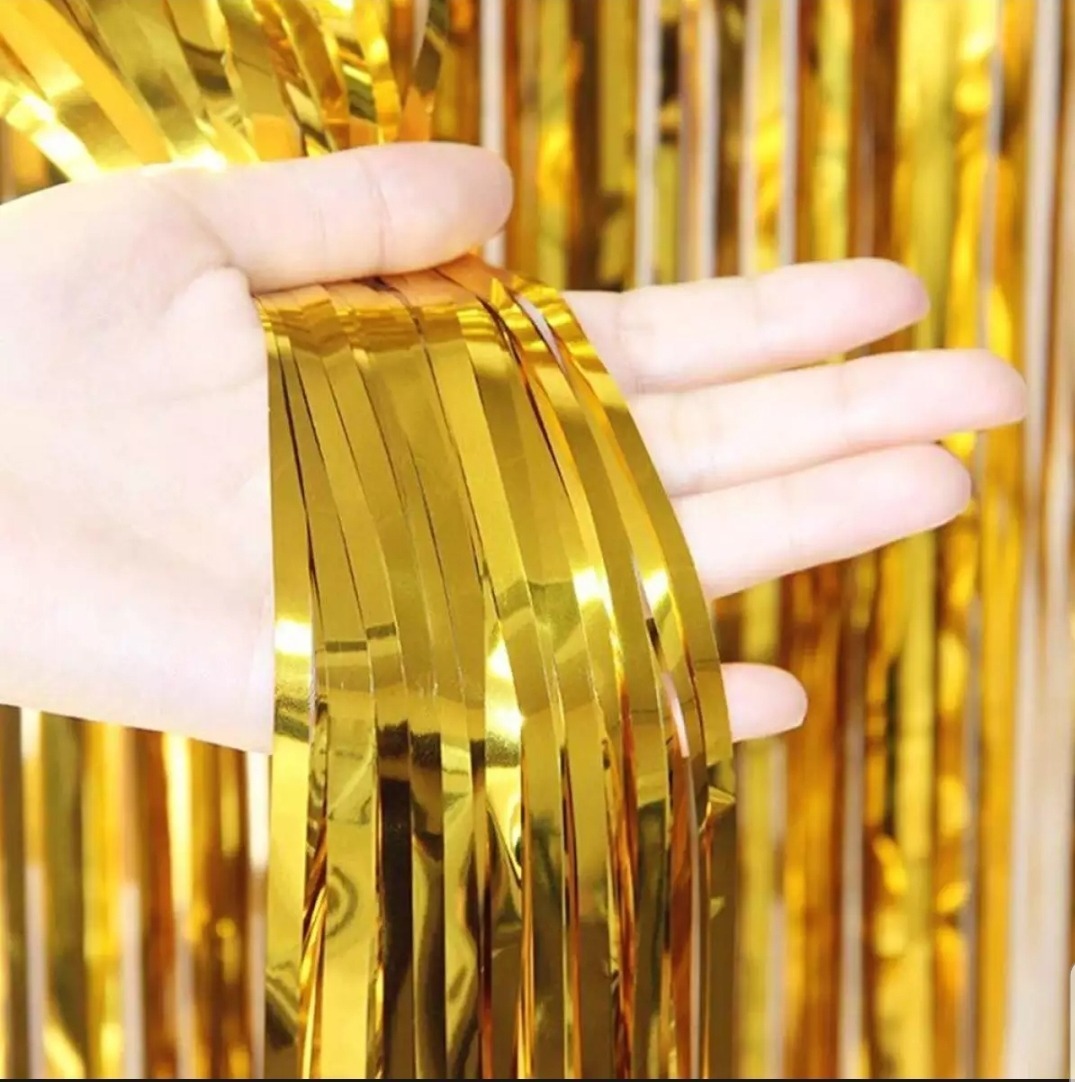 10 Cortina Papel Metálico Lluvia Decoración Adorno Fiestas