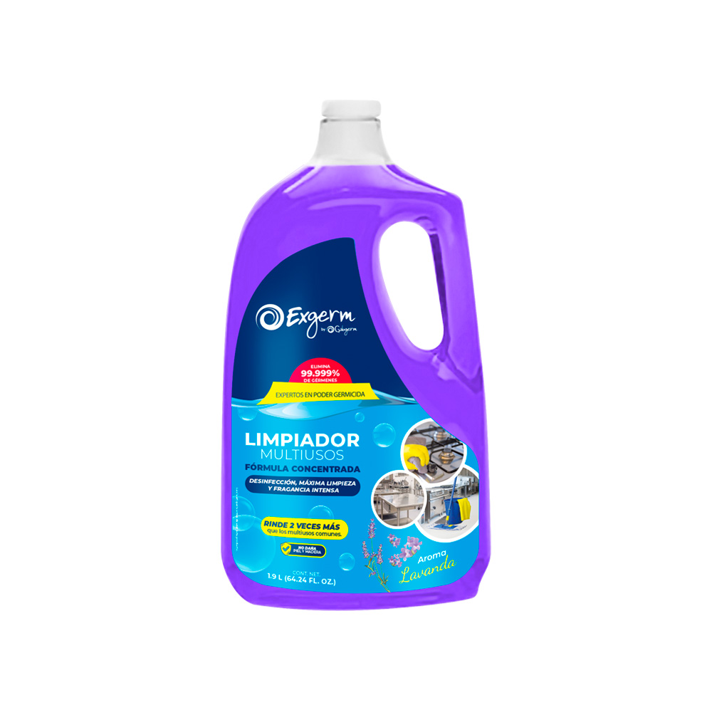 Limpiador Multiusos Desinfectante 3 En 1 Aroma Lavanda Exgerm 1.9 L