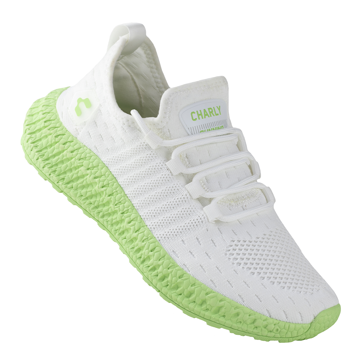 Tenis Blanco Limón Dama Charly Sport Running 1049981 Original