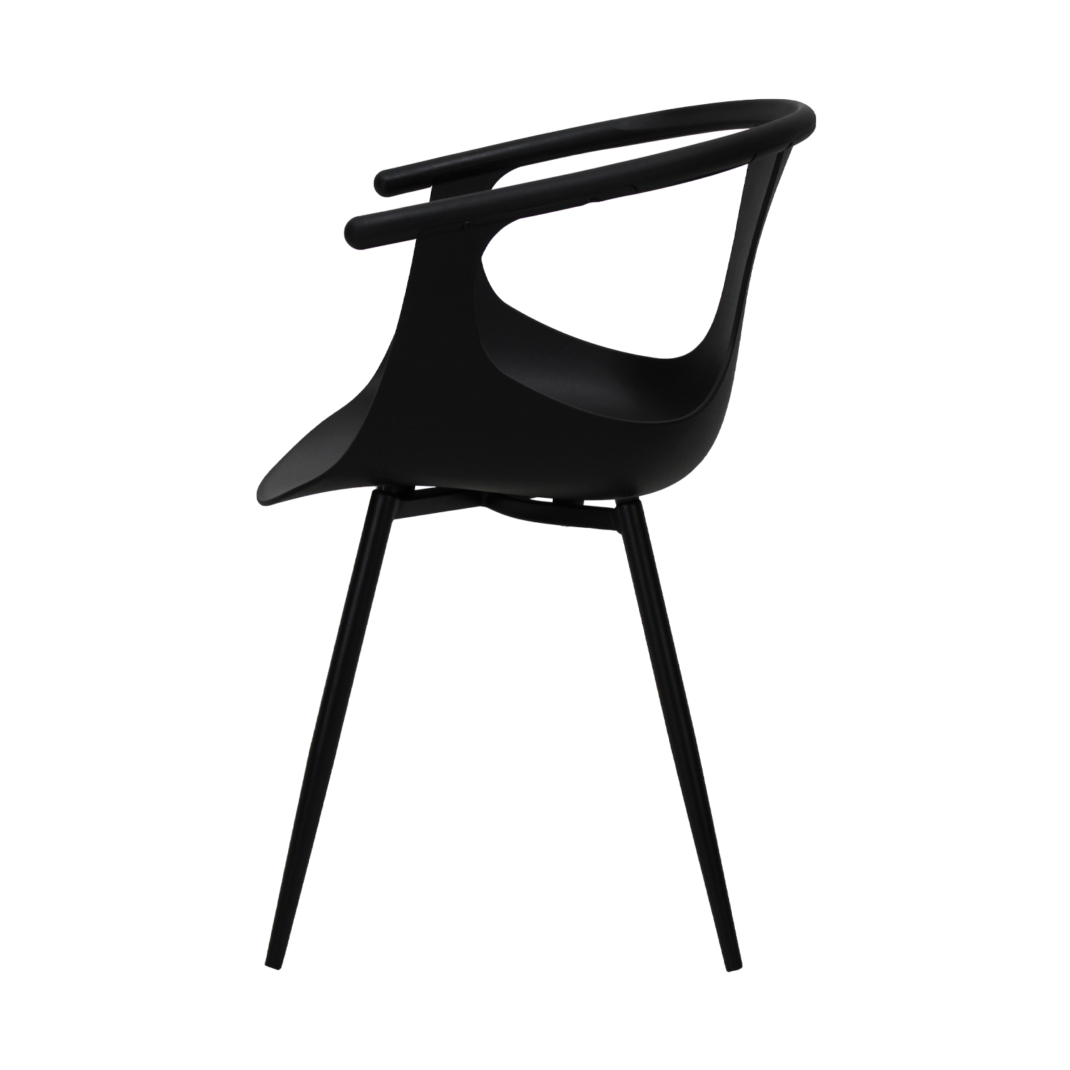 Juego de 4 Sillas para Comedor Nordico Minimalista Catanzaro Negro Mundo In	