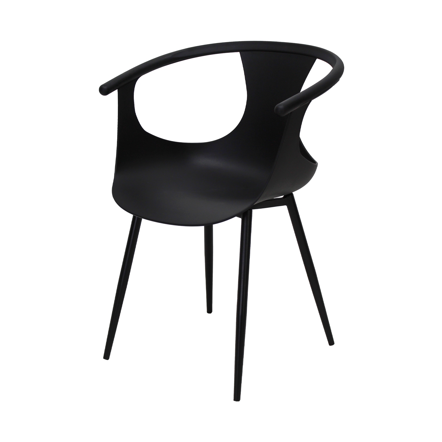 Juego de 4 Sillas para Comedor Nordico Minimalista Catanzaro Negro Mundo In	