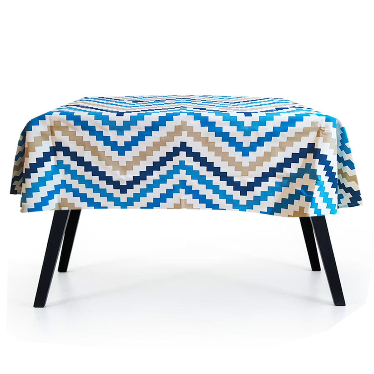 Mantel Griego Algodón 1.5mts X 1.5mts Diseño Elegante Marítimo Grecia