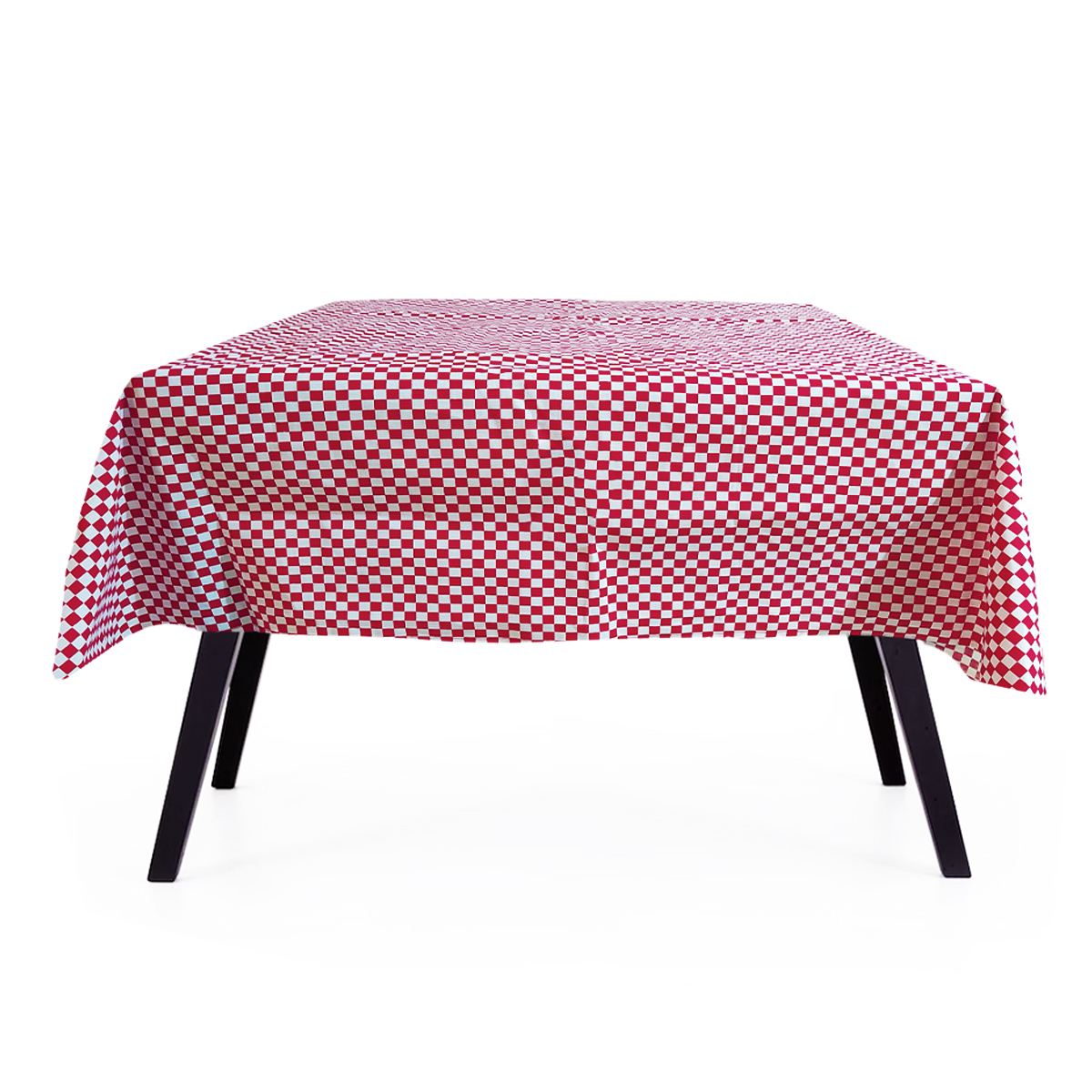 Mantel Italiano Algodón 1.5mts X 1.5mts Cuadro Chico Rojo Picnic