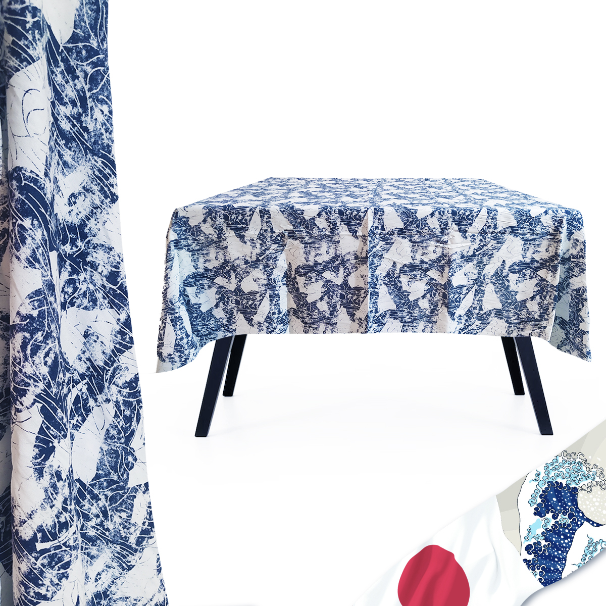 Mantel Japonés Algodón 1.5mt x 1.5mt Oriental Diseño Artístico Japón