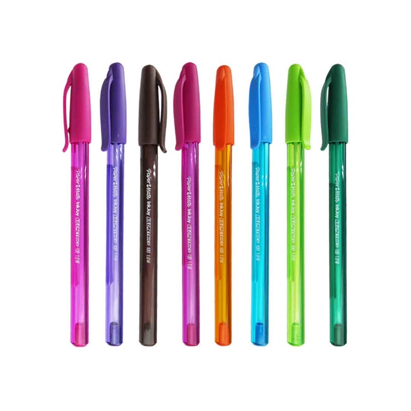 Paper Mate Kilometrico Boligrafo Colores Punto Fino Caja con 12 Boligrafos - Paper mate