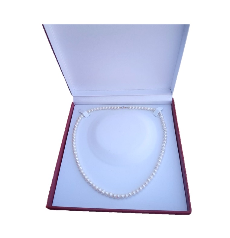 Collar Perlas Cultivadas AAA Con Broche y Asa De Oro 14k  A089