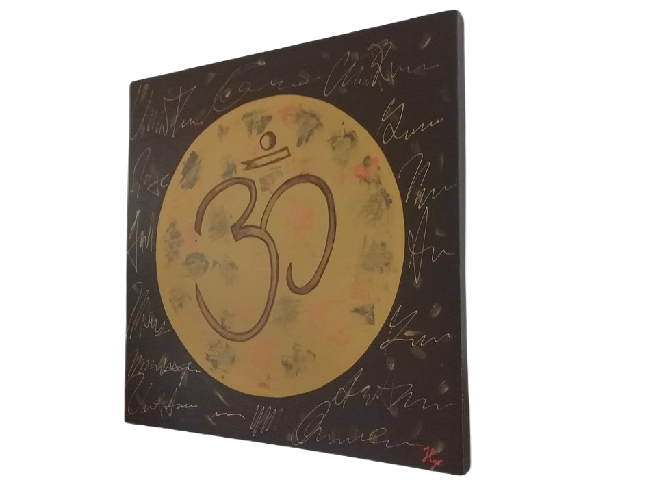 Cuadro decorativo pintado a mano Galería Oneris SIMBOLO OM HINDU MANDALA 60x60