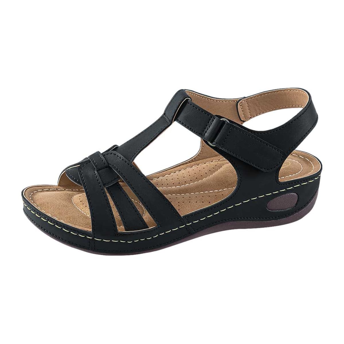 Sandalia confort color negro marca Shosh para mujer, mod. 829603