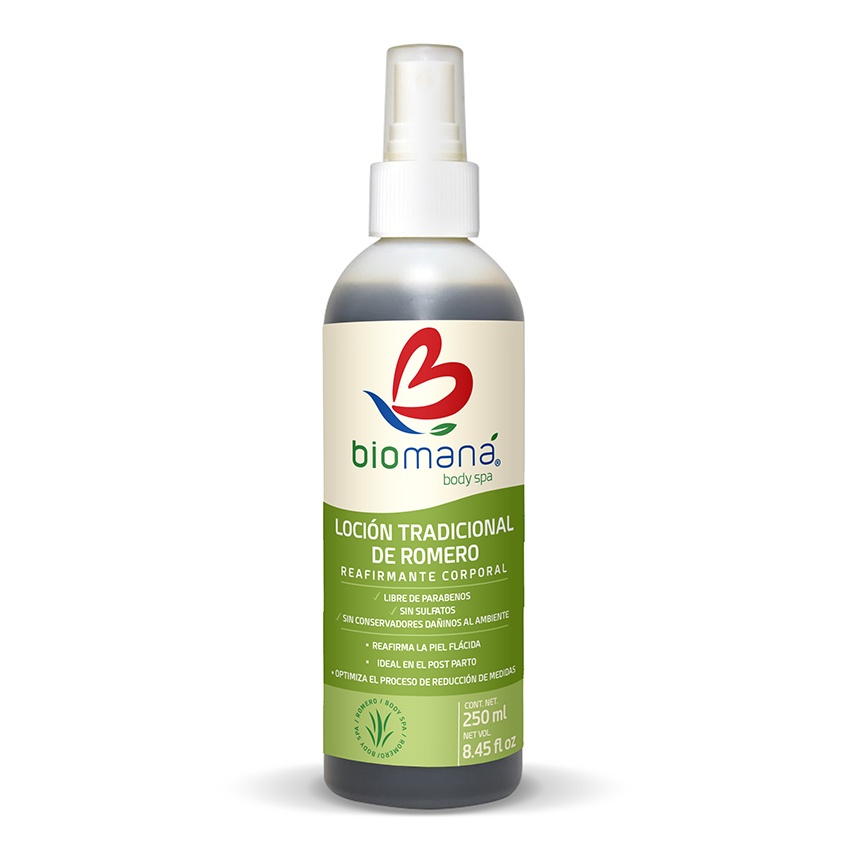 Biomaná Loción Corporal Tradicional Reafirmante de Romero 250 ml. para Postparto
