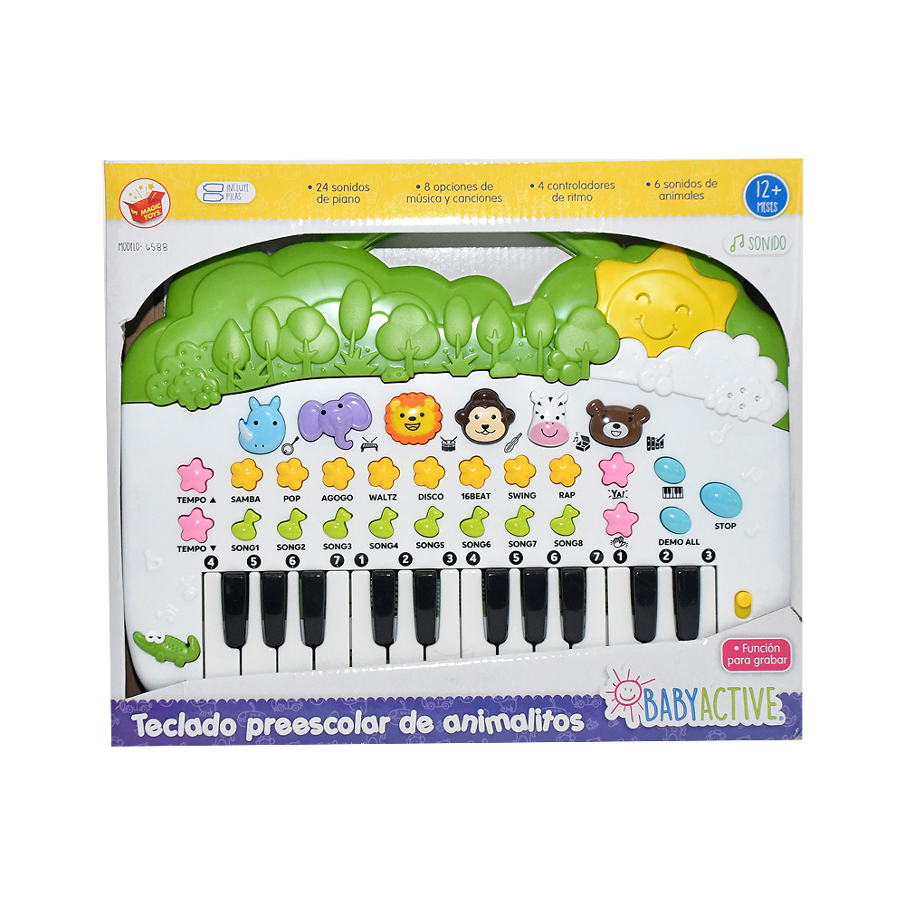 Teclado Musical, preescolar de animalitos  BabyActive