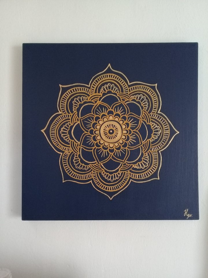 Cuadro decorativo pintado a mano Galería Oneris MANDALA HINDU 60X60