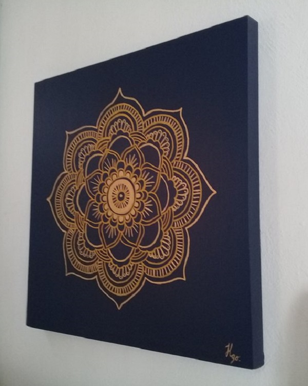 Cuadro decorativo pintado a mano Galería Oneris MANDALA HINDU 60X60