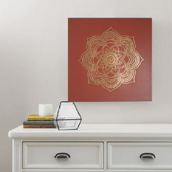 Cuadro decorativo pintado a mano Galería Oneris MANDALA HINDU 60X60