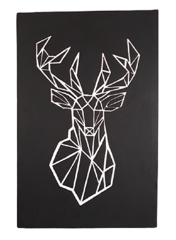 Cuadro decorativo pintado a mano Galería Oneris CIERVO GEOMETRICO 70x54