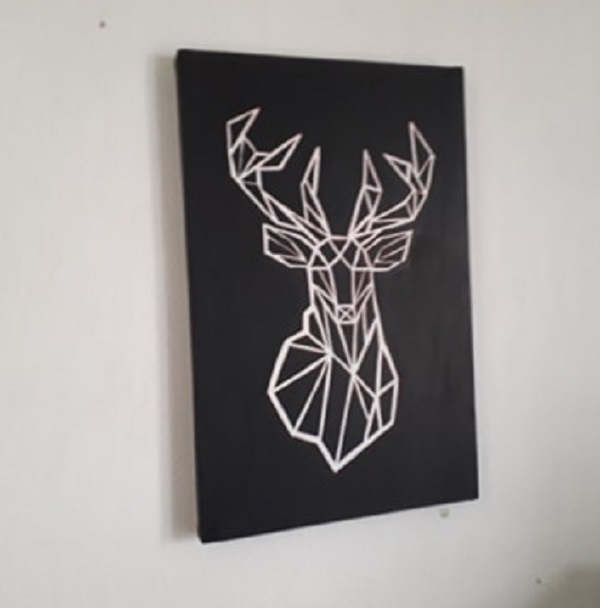 Cuadro decorativo pintado a mano Galería Oneris CIERVO GEOMETRICO 70x54