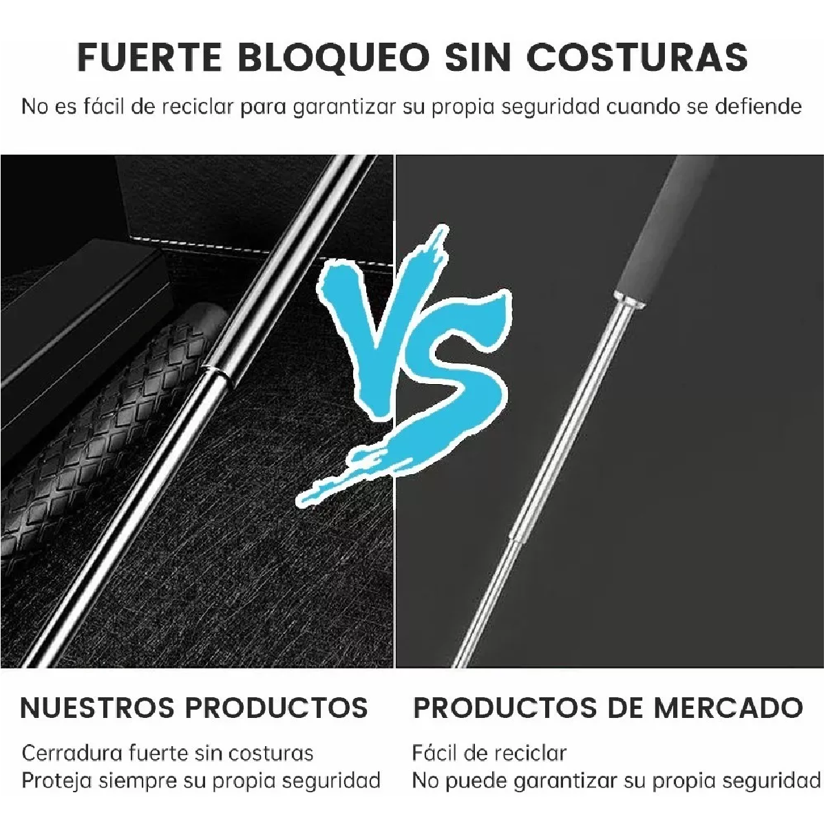 Bastón Retráctil Táctico Seguridad Para Defensa Personal