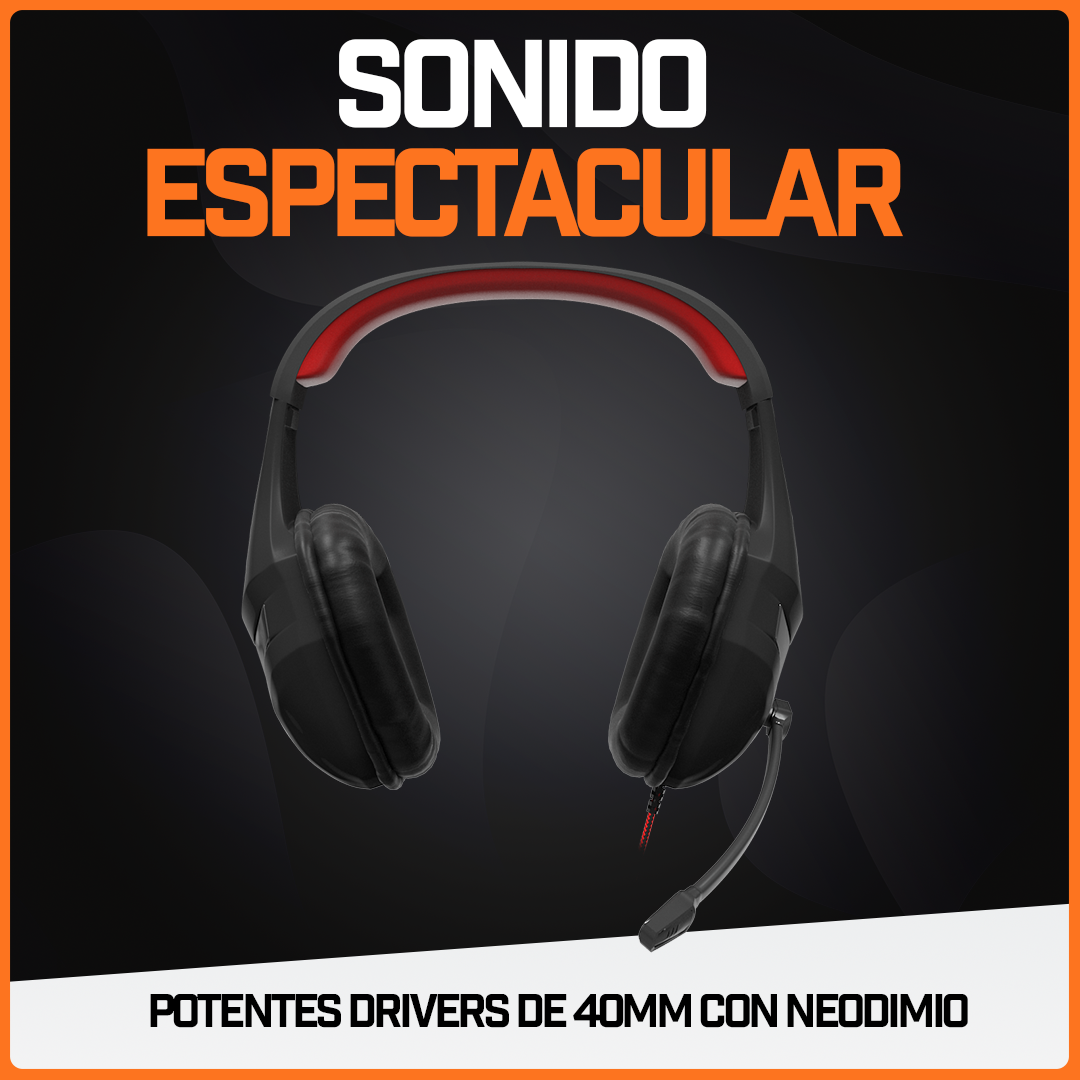 Audífonos Gamer Antiruido Diadema Headset Mic Cómodos MH2 Mars Gaming