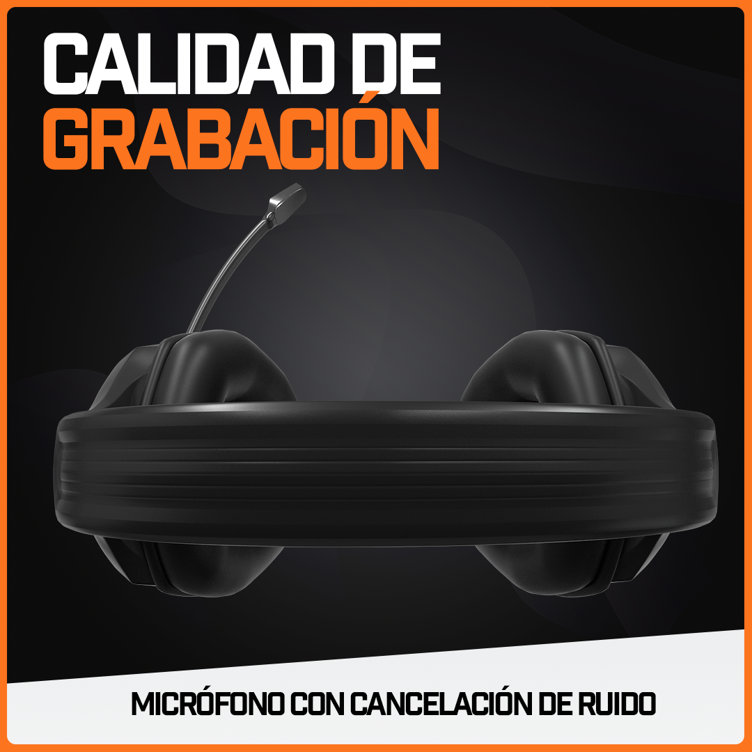 Audífonos Gamer Antiruido Diadema Headset Mic Cómodos MH2 Mars Gaming