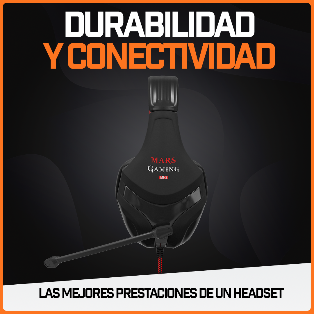 Audífonos Gamer Antiruido Diadema Headset Mic Cómodos MH2 Mars Gaming