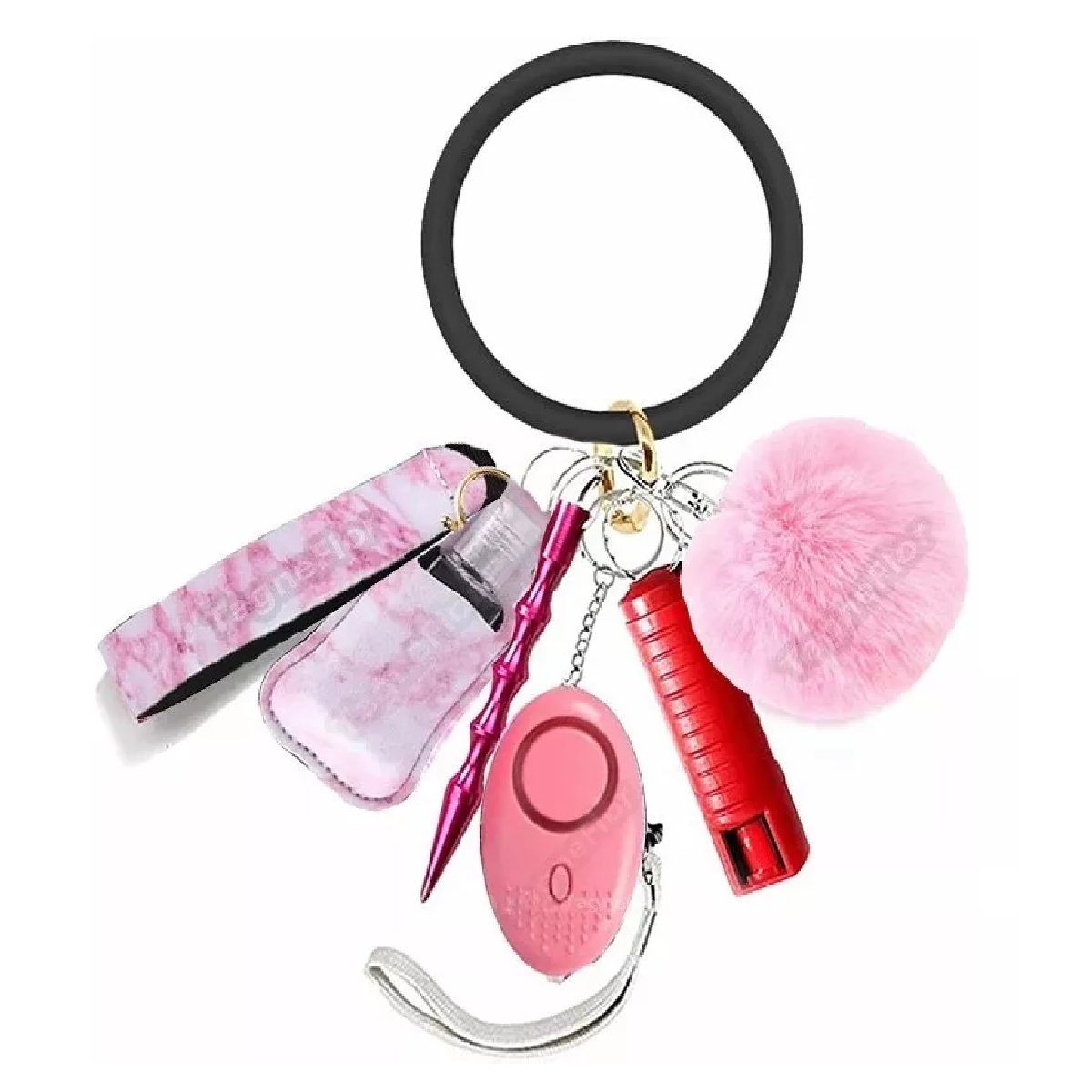 Llaveros Defensa Personal Con Alarma Para Mujeres Seguridad Rosa